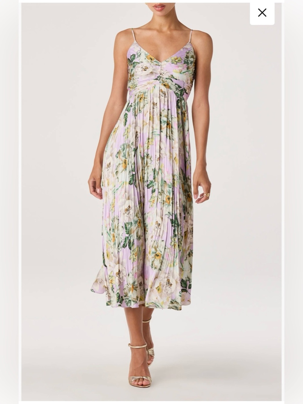ASTR the label M Maeve Floral Lavender Pleated Midi Dress Nordstrom
